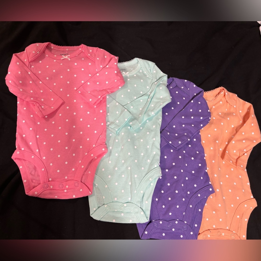 Carters Polka Dot Kids One Piece Set - Pink, Mint, Purple, Orange